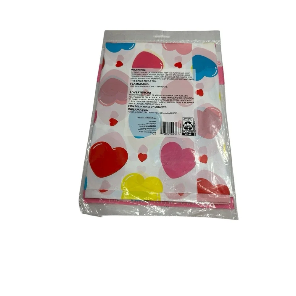 X4 celebrate valentines day plastic‎ table cover 54x108 inches rectangle hearts
